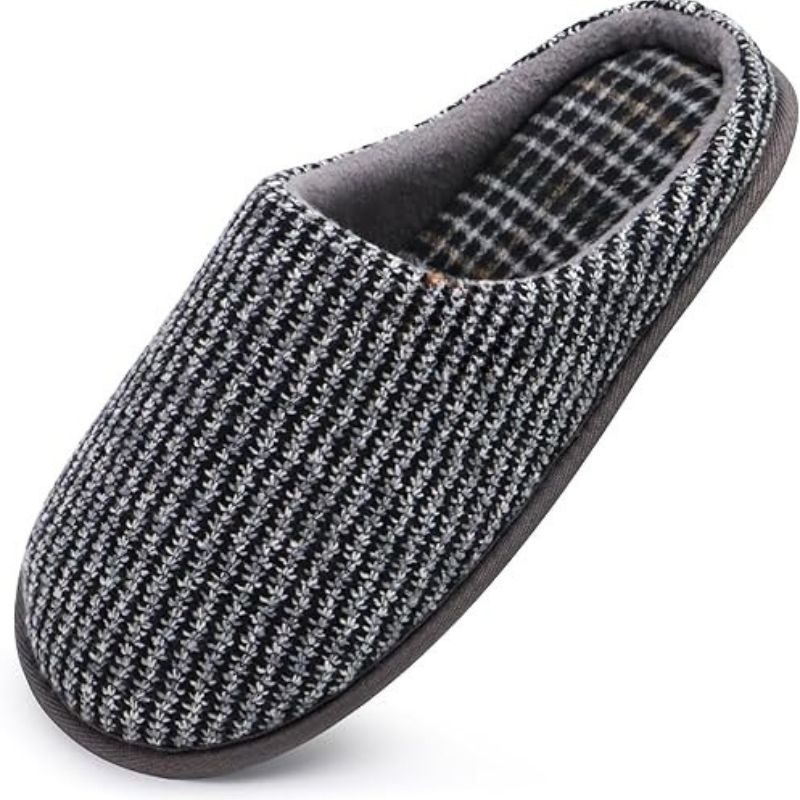 Memory Foam Indoor Scuff Slippers With Plush Interior Lining-My Beach Shoes