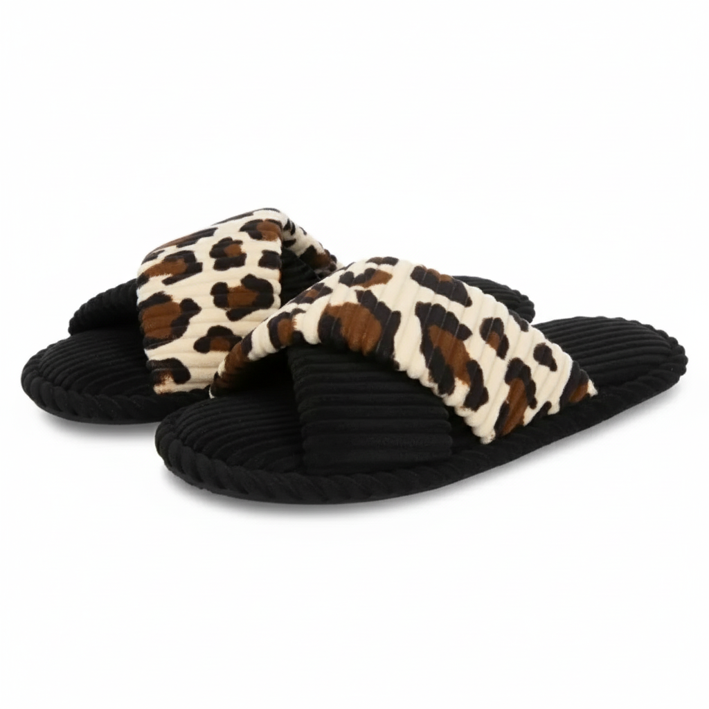 Womens Memory Foam Open Toe Crossband Slides