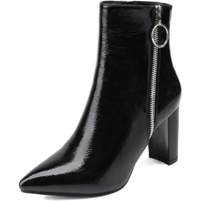 Pointed Pattern Zipper Boots - My Beach Shoes