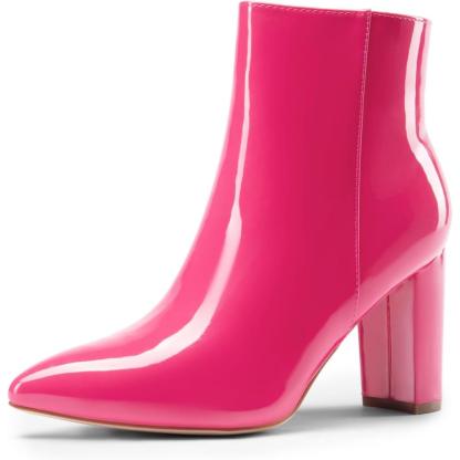 Pointed Pattern Zipper Boots With Modern Look - My Beach Shoes