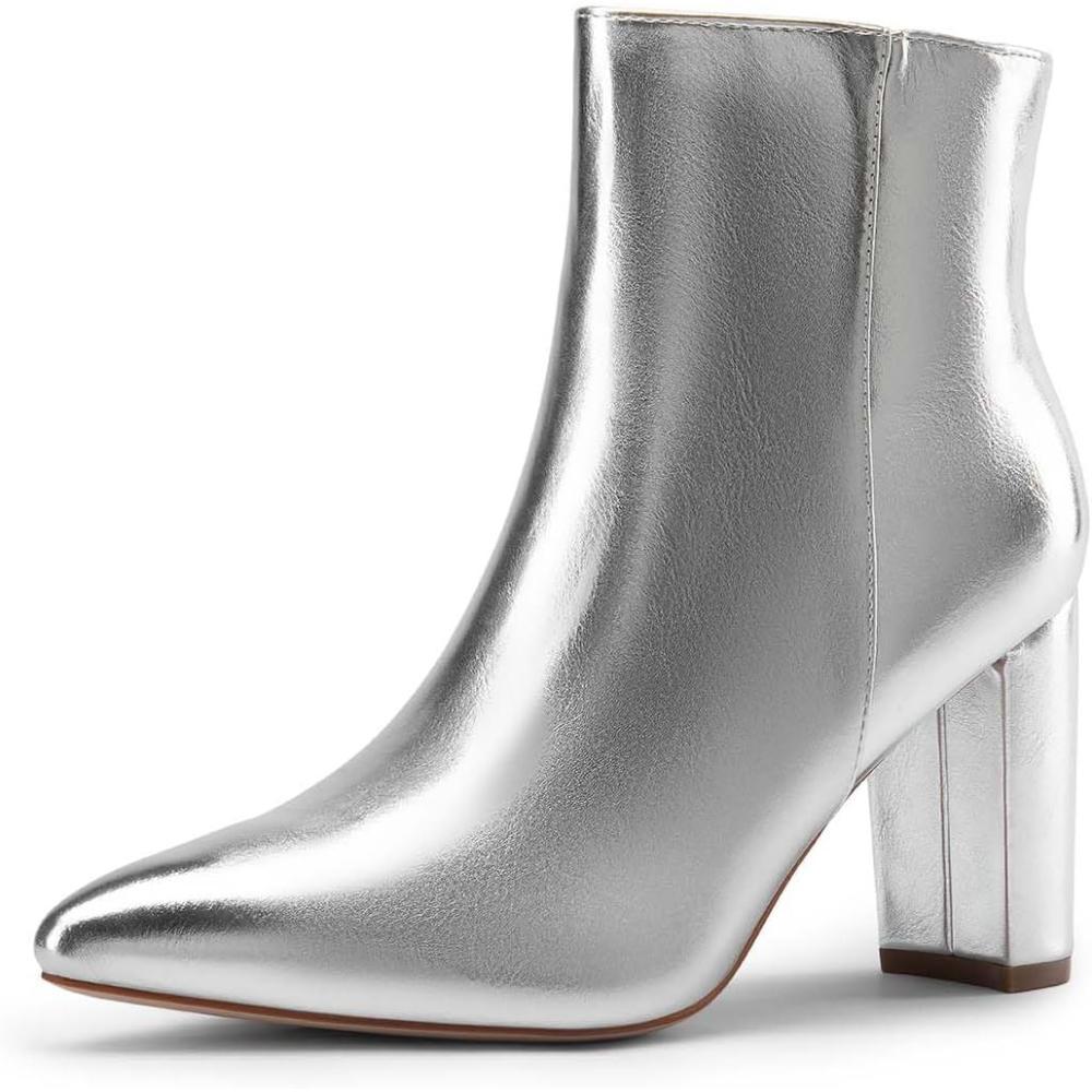 Pointed Pattern Zipper Boots With Modern Look - My Beach Shoes