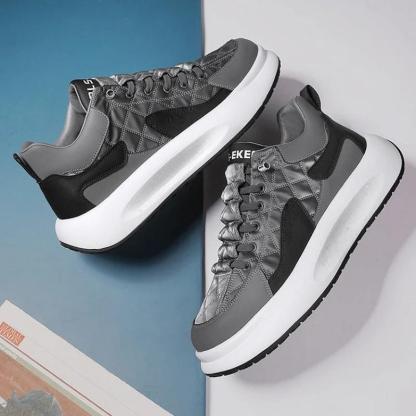 Quilted Lace Up Athletic Sneakers - My Beach Shoes