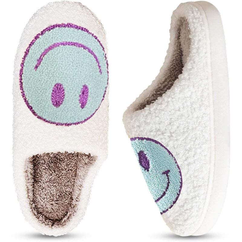 Cozy Smile Plush Slip On Slippers-My Beach Shoes