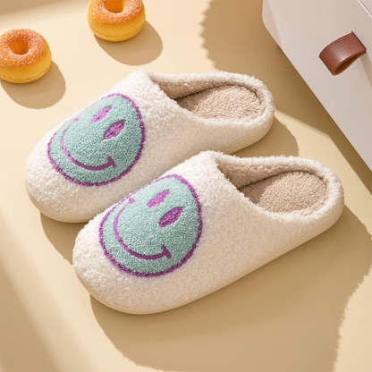 Cozy Smile Plush Slip On Slippers - My Beach Shoes