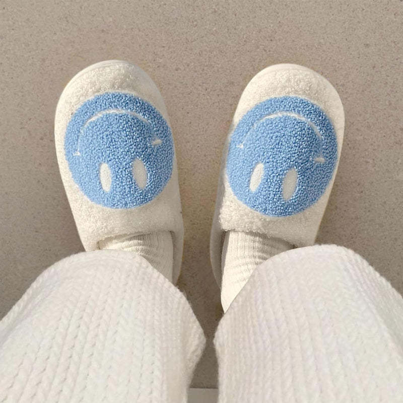 Cozy Smile Plush Slip On Slippers-My Beach Shoes