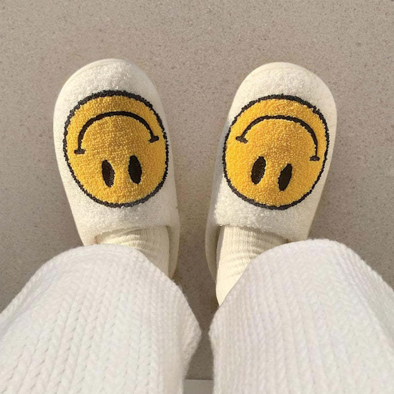 Cozy Smile Plush Slip On Slippers - My Beach Shoes