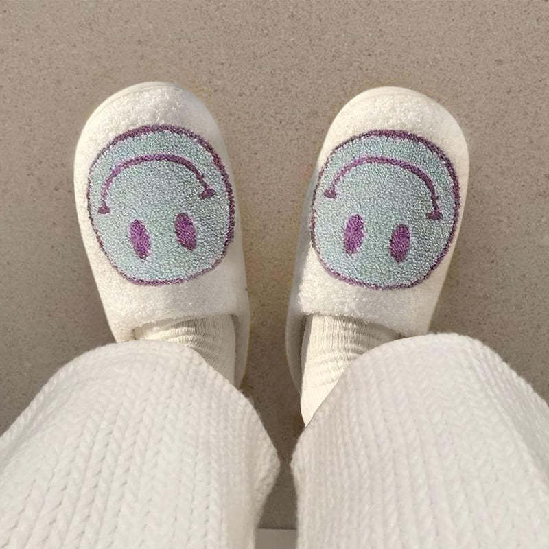 Cozy Smile Plush Slip On Slippers - My Beach Shoes