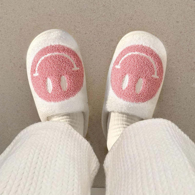 Cozy Smile Plush Slip On Slippers-My Beach Shoes