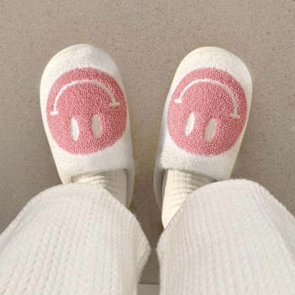 Cozy Smile Plush Slip On Slippers - My Beach Shoes