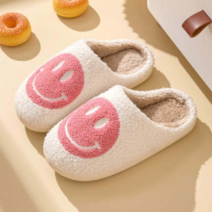 Cozy Smile Plush Slip On Slippers - My Beach Shoes