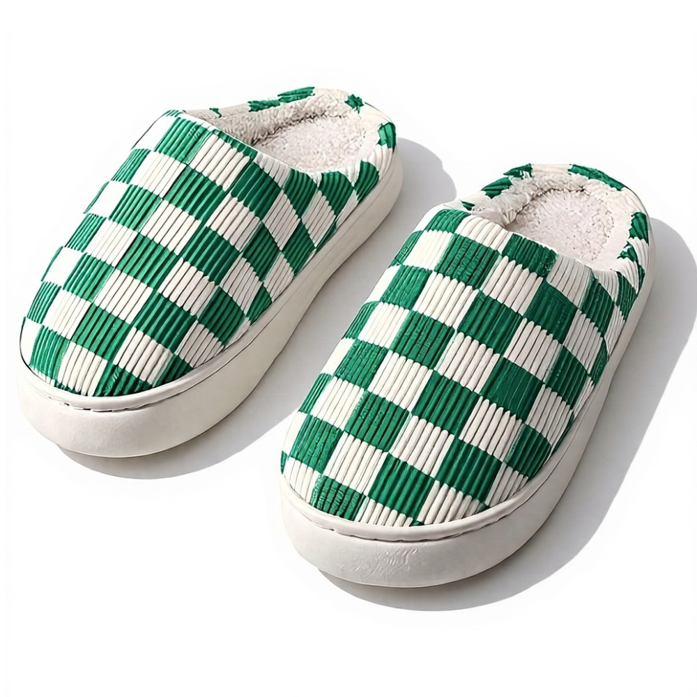 Fuzzy Memory Foam House Slippers with Plush Lining for Women