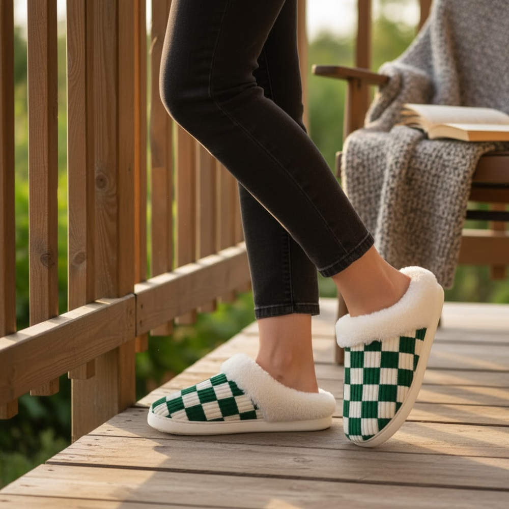 Womens Cozy Plush Memory Foam Slippers For Indoor Use