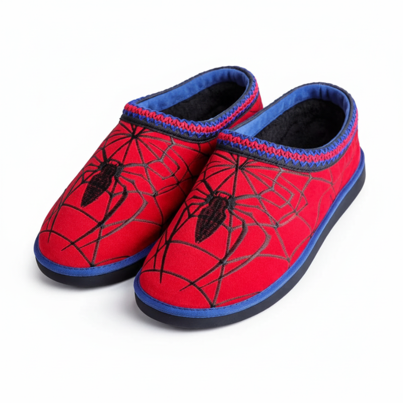 Spider Web Printed Slip On Slippers With Soft Lining
