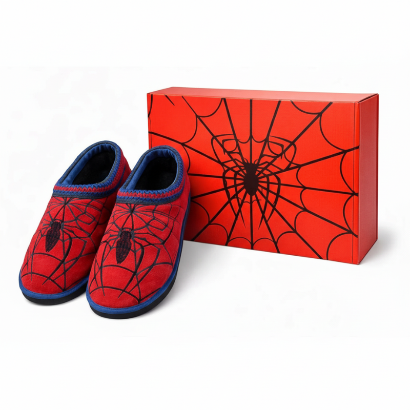 Spider Web Printed Slip On Slippers With Soft Lining