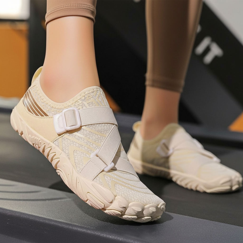 Adjustable Quick Dry Neutral Barefoot Shoes in White - Sole Detail