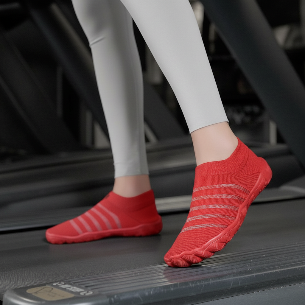 Flexible Quick Dry Lightweight Barefoot Aqua Socks in Dark Pink - Profile View