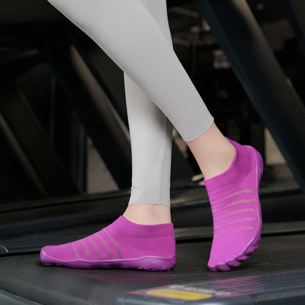 Flexible Quick Dry Lightweight Barefoot Aqua Socks in White - Angled View