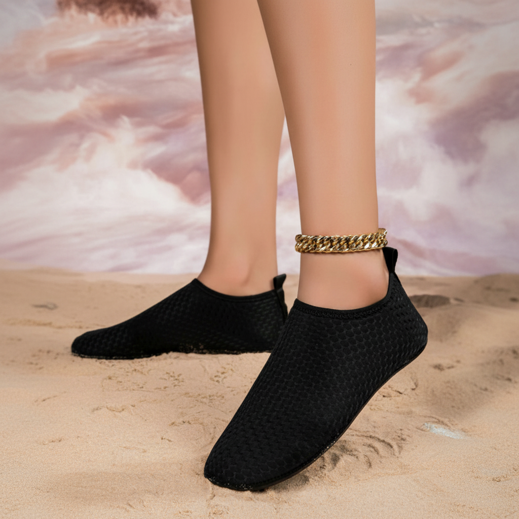 Quick Dry Slip On Aqua Shoes For Swimming And Water Activities in Pink - Angled View