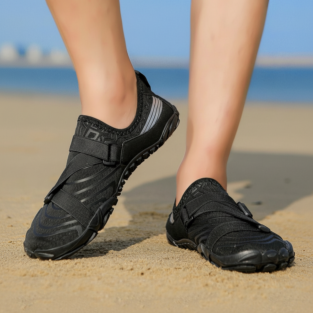 Adjustable Quick Dry Neutral Barefoot Shoes in White - Top View