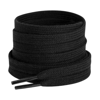 Pair of 2 Cotton Flat Shoelaces Wide for Sneakers and Athletic Shoes