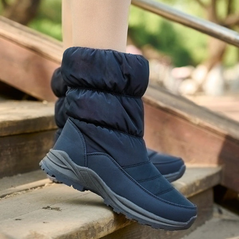 Black Waterproof Winter Non-Slip Warm Snow Boot-My Beach Shoes