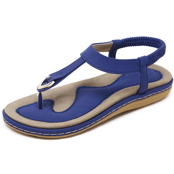 Comfy Slip-On Sandals with Toe Clasp and Elastic Ankle Support - My Beach Shoes