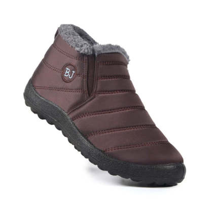 Waterproof Warm Flat Fur Boots For Women - My Beach Shoes