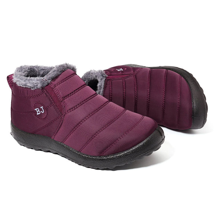 Waterproof Warm Flat Fur Boots For Women - My Beach Shoes