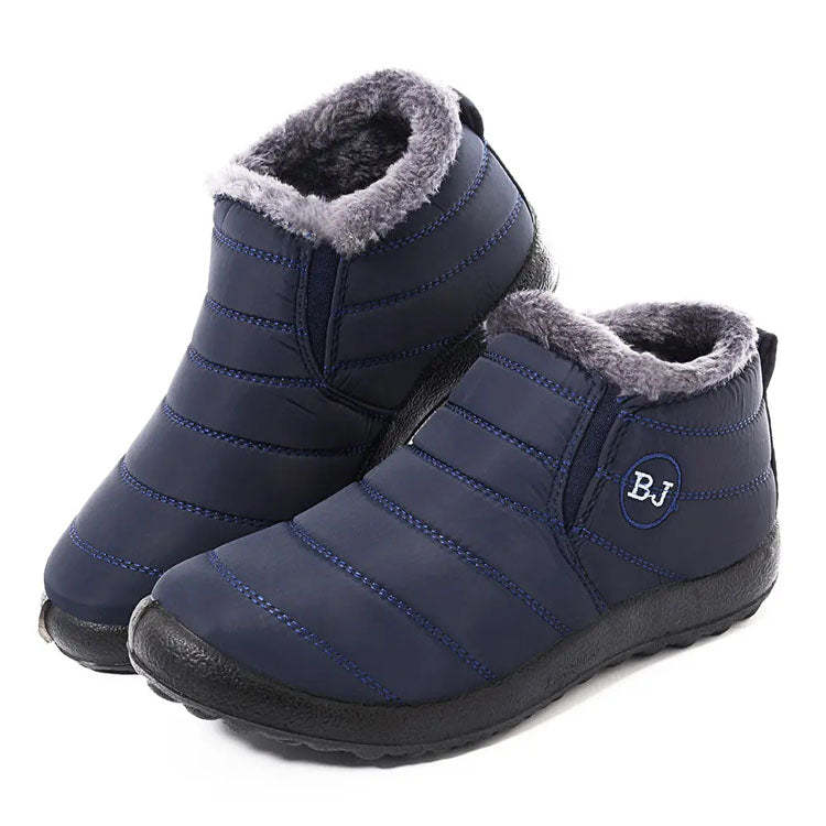 Waterproof Warm Flat Fur Boots For Women-My Beach Shoes