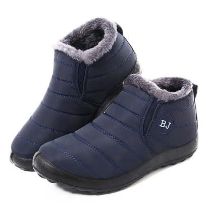 Waterproof Warm Flat Fur Boots For Women - My Beach Shoes