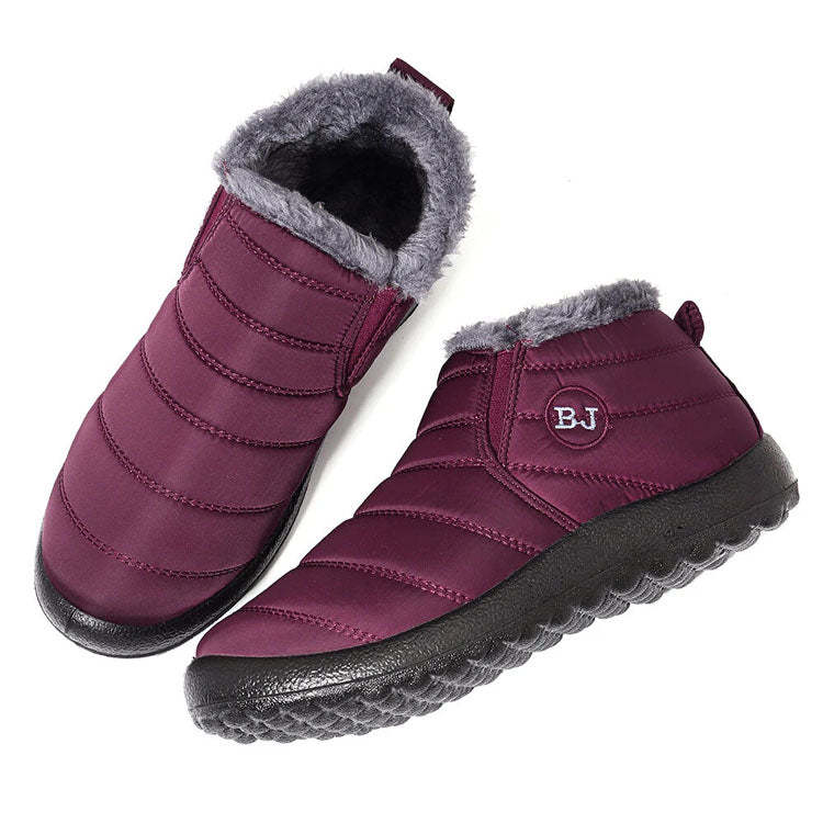 Waterproof Warm Flat Fur Boots For Women - My Beach Shoes