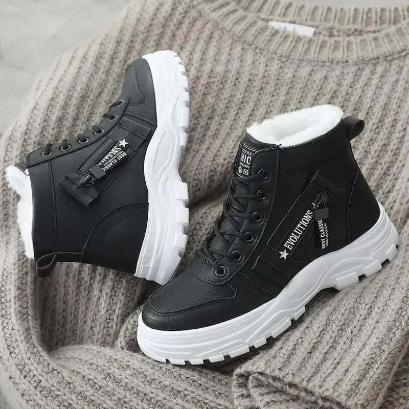 Cozy Waterproof Winter High Top Boots For Woman-My Beach Shoes