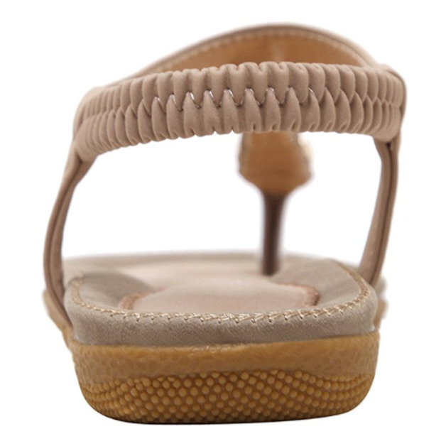 Comfy Slip-On Sandals with Toe Clasp and Elastic Ankle Support-My Beach Shoes
