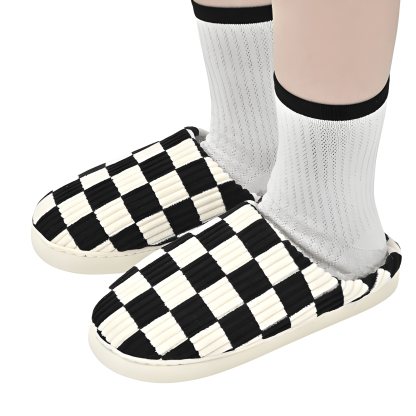 Fuzzy Memory Foam House Slippers with Plush Lining for Women