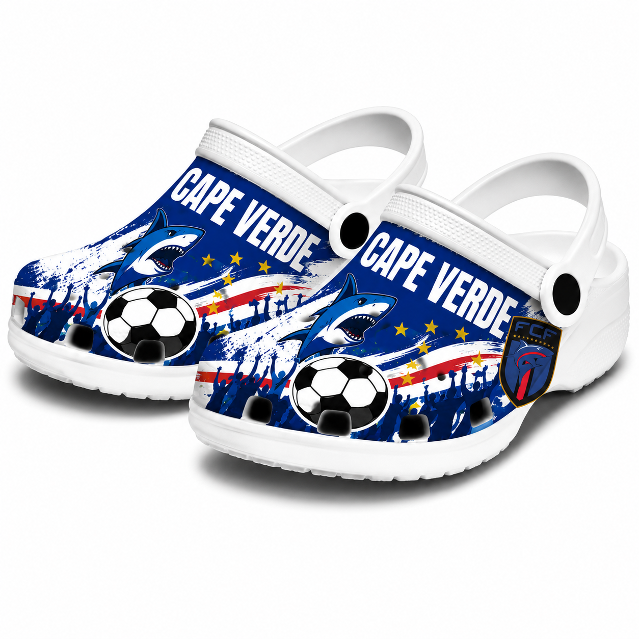 World Cup 2026 Cape Verde Football Fan Printed Clogs