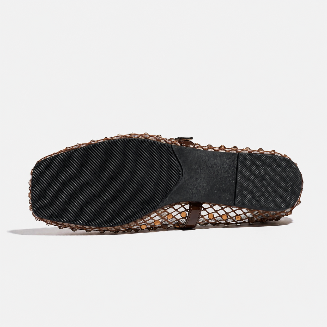 Rhinestone Ballet Flats with Square Front and Soft Sole for Women