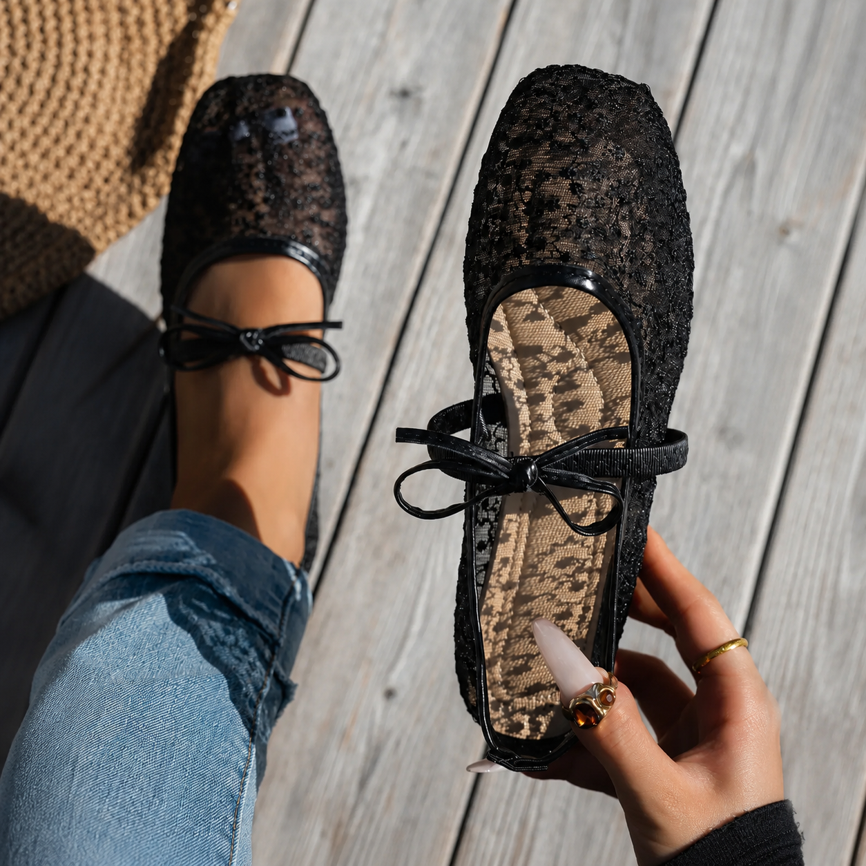 Casual Lace Up Ballet Flats with Square Front for All Season Wear for Women