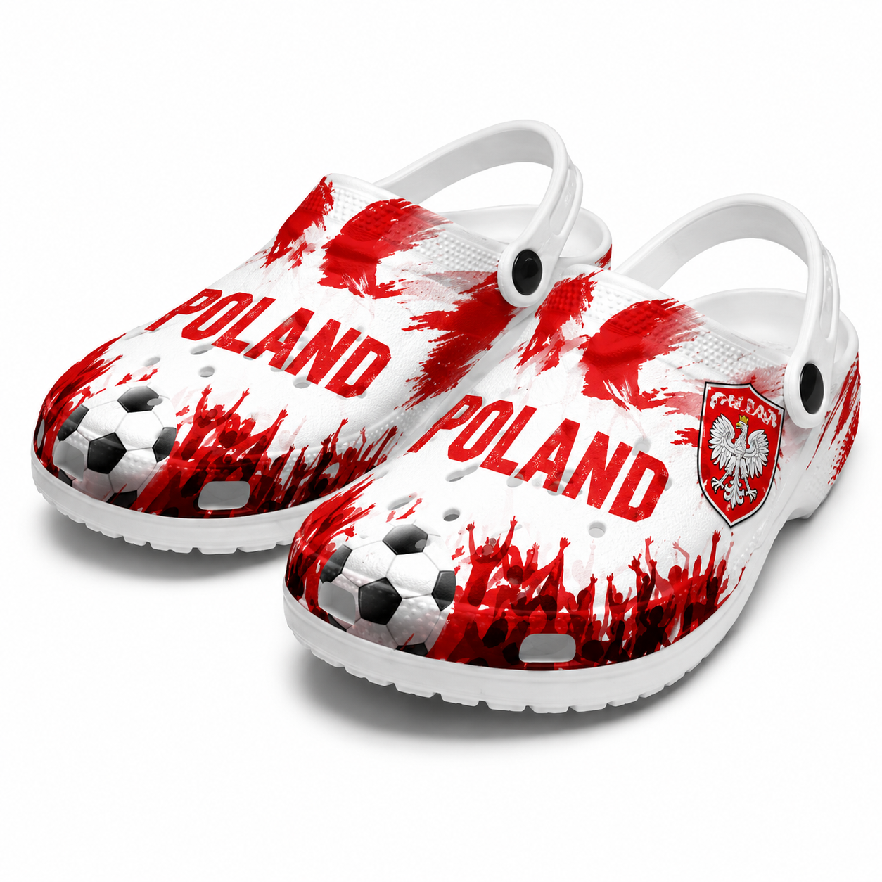 World Cup 2026 Poland Football Fan Printed Clogs
