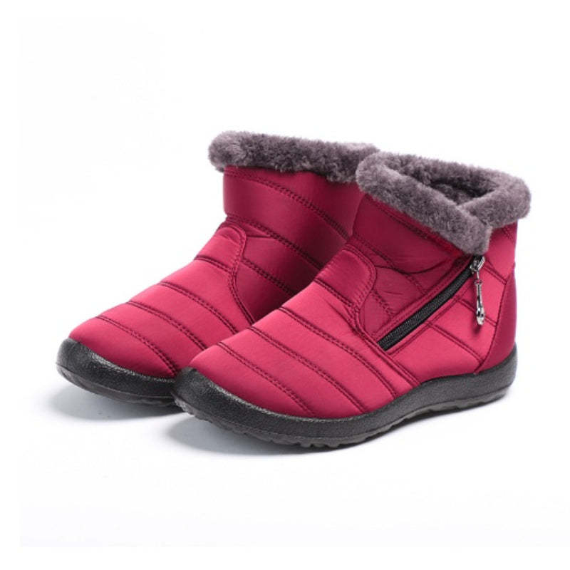 Waterproof Winter Plush Ankle Snow Boots-My Beach Shoes