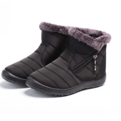 Waterproof Winter Plush Ankle Snow Boots-My Beach Shoes