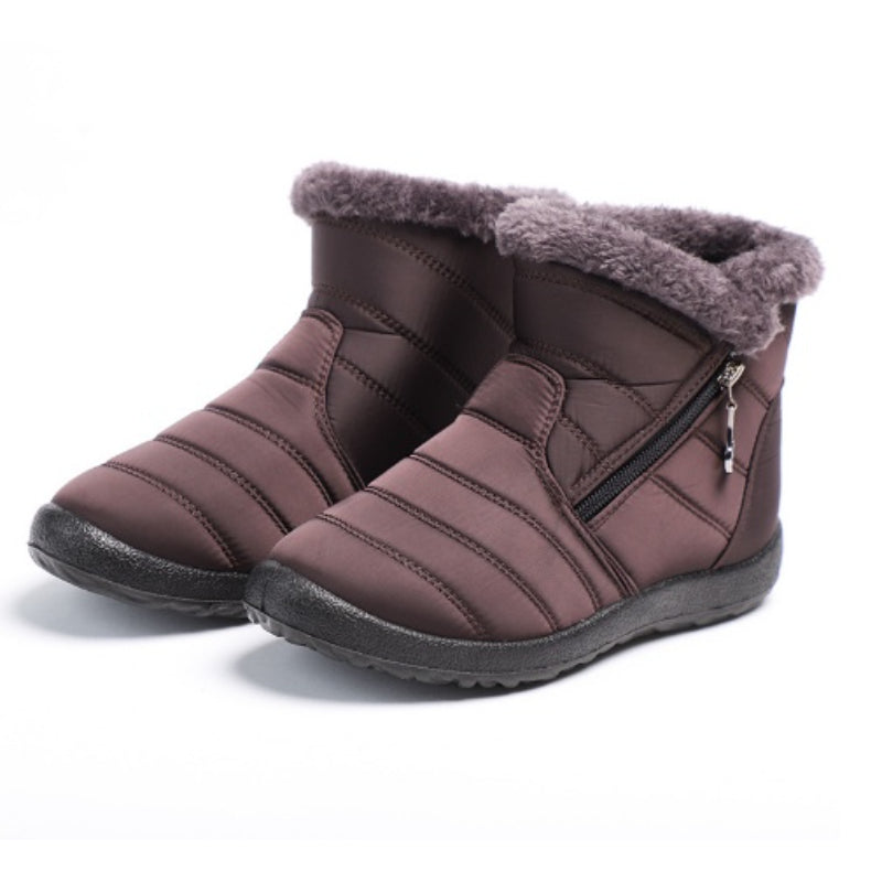 Waterproof Winter Plush Ankle Snow Boots-My Beach Shoes