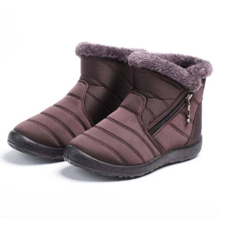 Waterproof Winter Plush Ankle Snow Boots-My Beach Shoes