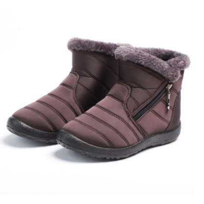Waterproof Winter Plush Ankle Snow Boots-My Beach Shoes