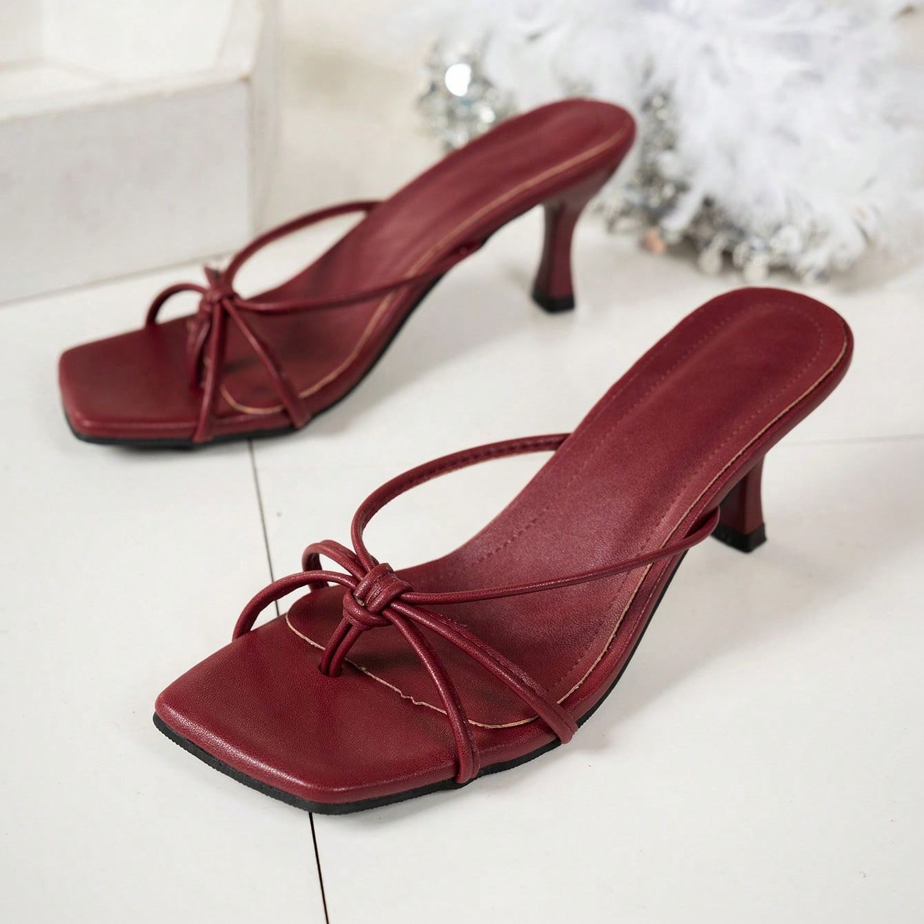 Stylish Criss Cross Strap Mule Slip On Sandals For Women in White - Back View