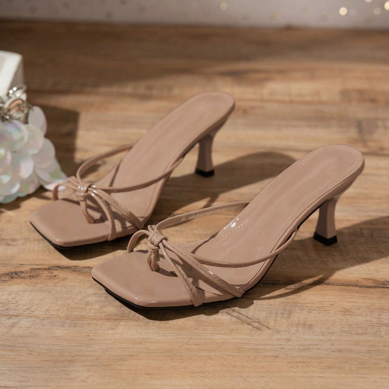 Stylish Criss Cross Strap Mule Slip On Sandals For Women in Blue - On-Foot View