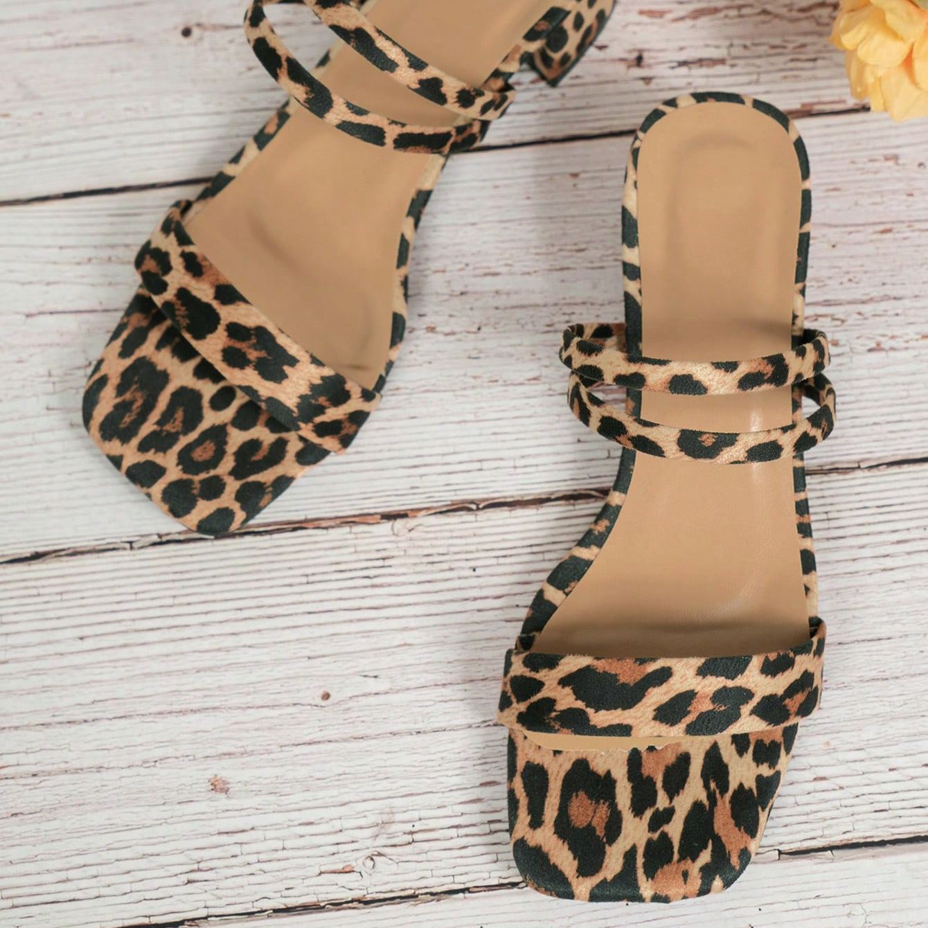 Modern Double Strap Square Front Low Block Faux Suede Sandals For Women in Navy Blue - Angled View