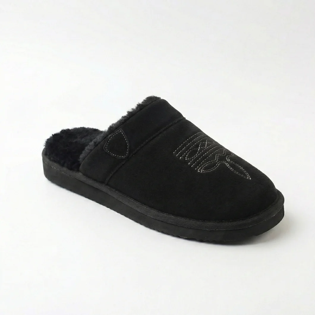 Cowboy SlippersSuede Style Cowboy Slippers With Plush Interior And Non Slip Sole - Image 10