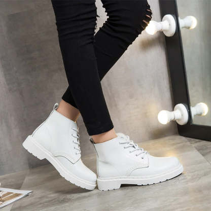Leather Doc Ankle Boots - My Beach Shoes