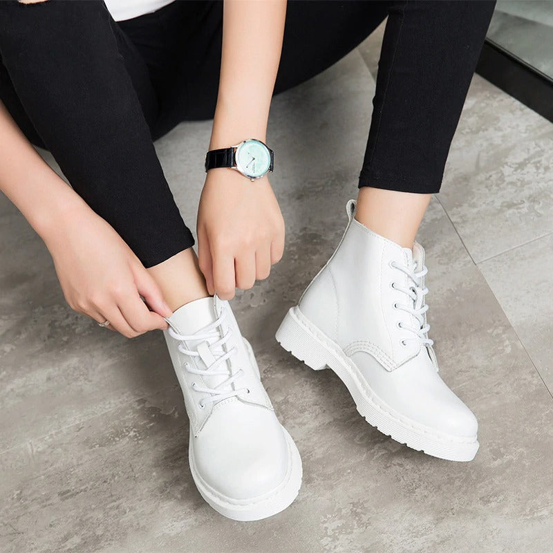 Leather Doc Ankle Boots - My Beach Shoes