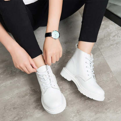 Leather Doc Ankle Boots - My Beach Shoes